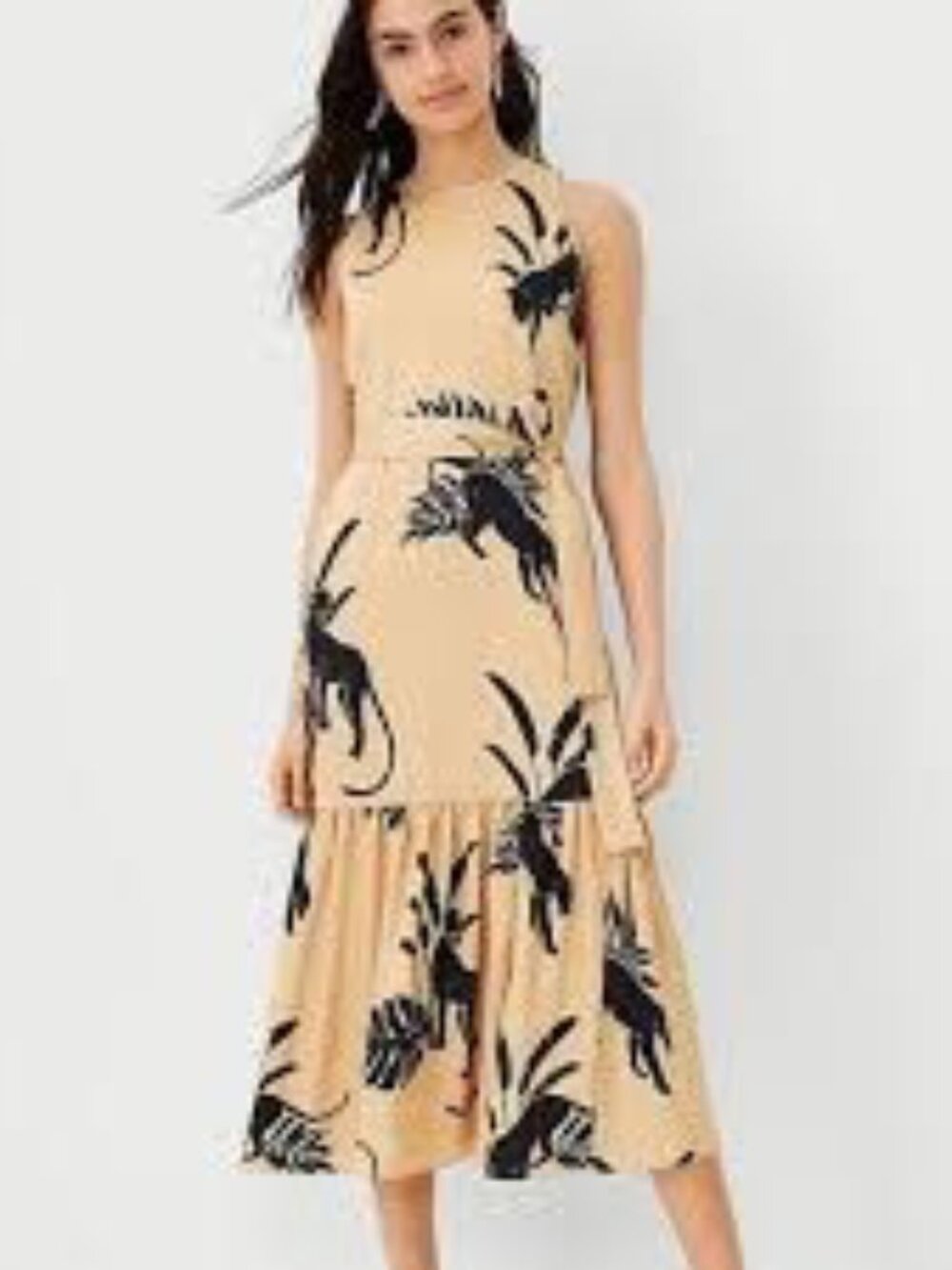 ANN TAYLOR Jungle Midi Dress XL